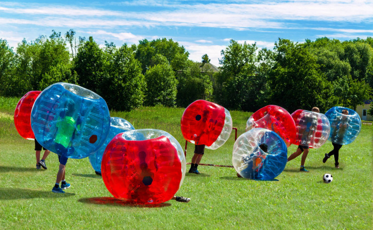 Christmas Party Ideas, Football Zorbing