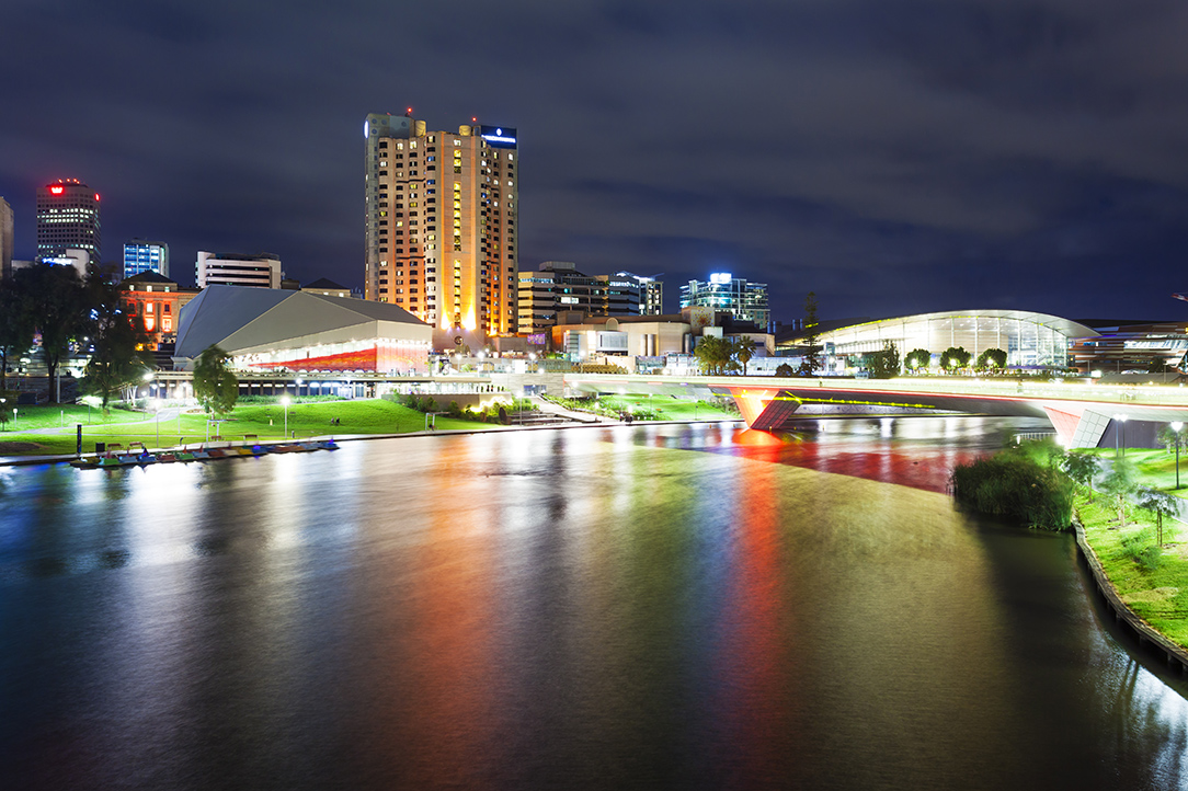 Adelaide city at night