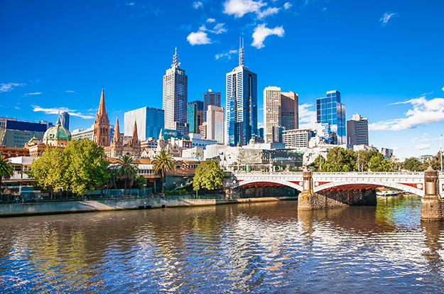 Melbourne view over river