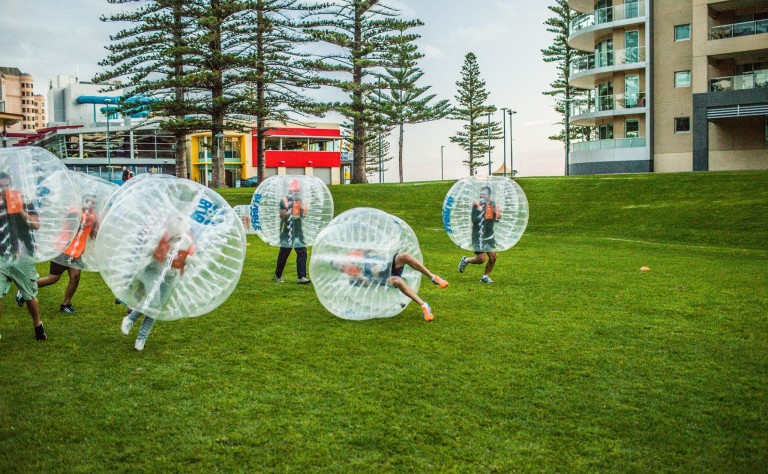 Christmas Party Ideas, Football Zorbing